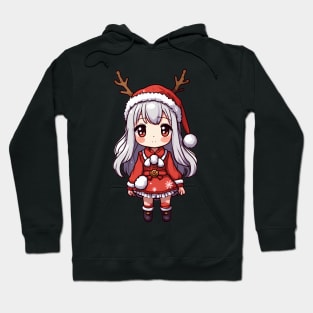 Cute christmas girl with deer horns Hoodie